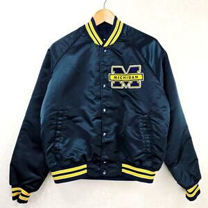 Vintage Chalk Line Michigan Wolverines Spellout Jacket Mens Medium Navy Blue 90s
